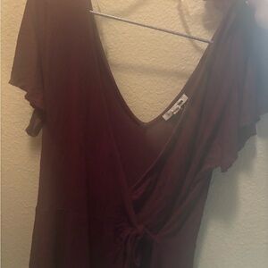 Burgundy blouse cute for a date or just a day out